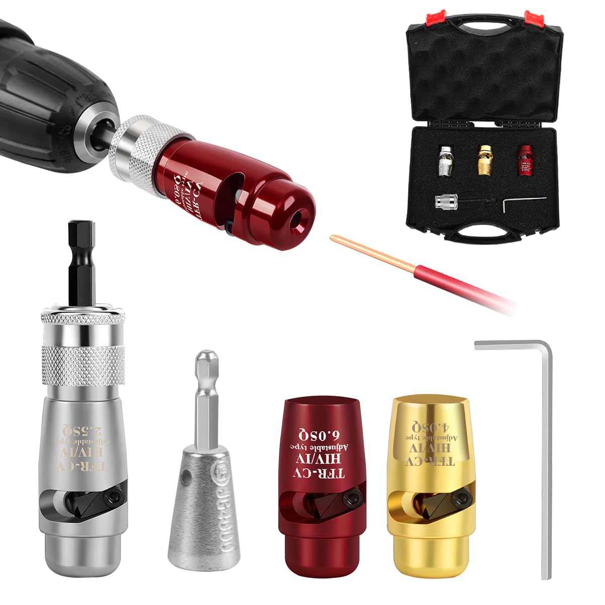 钻头用剥线器和扭线器工具 - 快速剥线和扭线工具,便携式专业电工工具套装,用于电钻电缆快速剥线和连接器(1 套 + 扭线器)