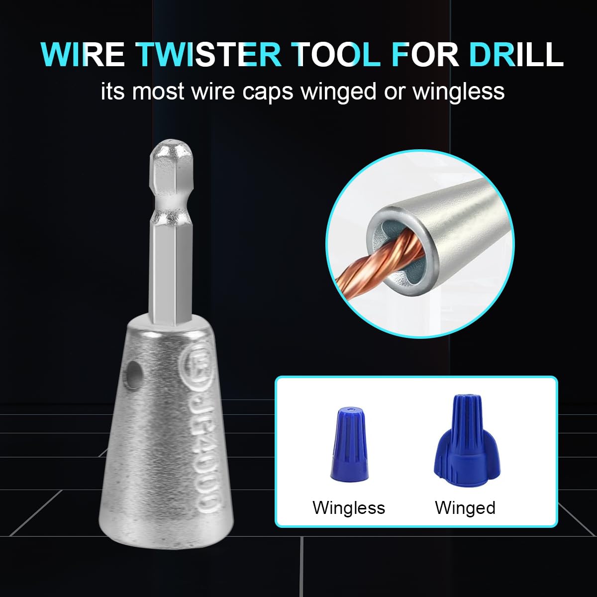 钻头用剥线器和扭线器工具 - 快速剥线和扭线工具,便携式专业电工工具套装,用于电钻电缆快速剥线和连接器(1 套 + 扭线器)